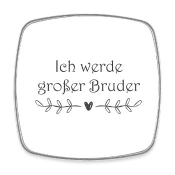 Ich werde großer Bruder - Viereckiger Kühlschrankmagnet - Weiß - Vorne