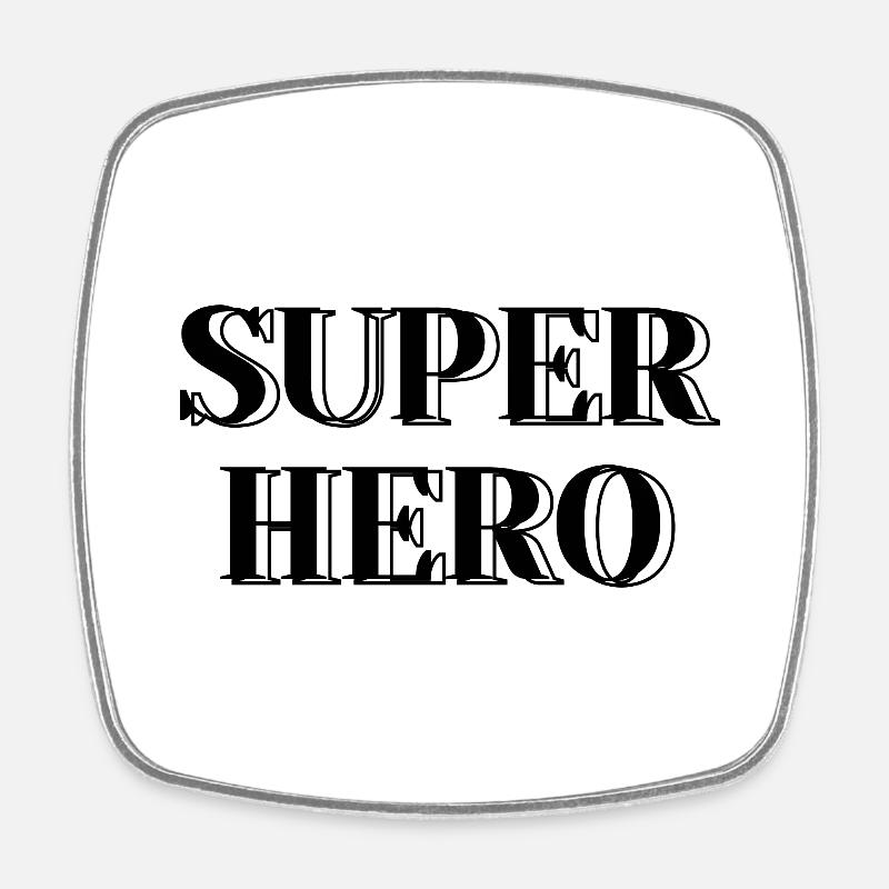 Super Hero - Square fridge magnet - white