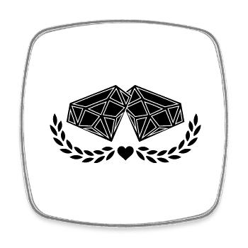 Diamonds - Viereckiger Kühlschrankmagnet - Weiß - Vorne