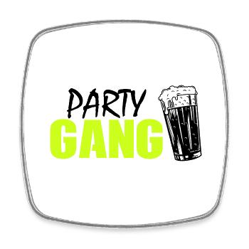 Party Gang - Square fridge magnet - white - Front