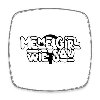 Meme Girl - Viereckiger Kühlschrankmagnet - Weiß - Vorne