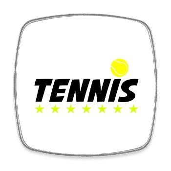 tennis 01 - Viereckiger Kühlschrankmagnet - Weiß - Vorne