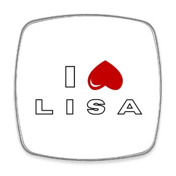 Je déteste Lisa - Magnet carré - blanc - Devant