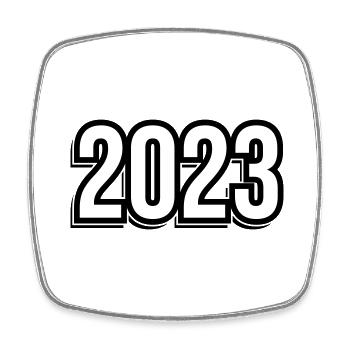 2023 Linie - Viereckiger Kühlschrankmagnet - Weiß - Vorne