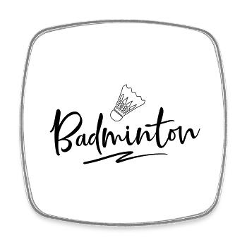 Badminton - Viereckiger Kühlschrankmagnet - Weiß - Vorne