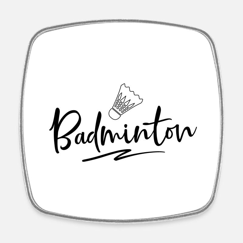 Badminton - Viereckiger Kühlschrankmagnet - Weiß