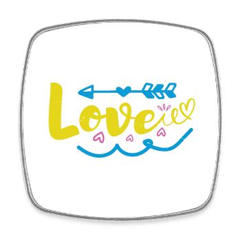 LIEBE Lustig, - Viereckiger Kühlschrankmagnet - Weiß - Vorne