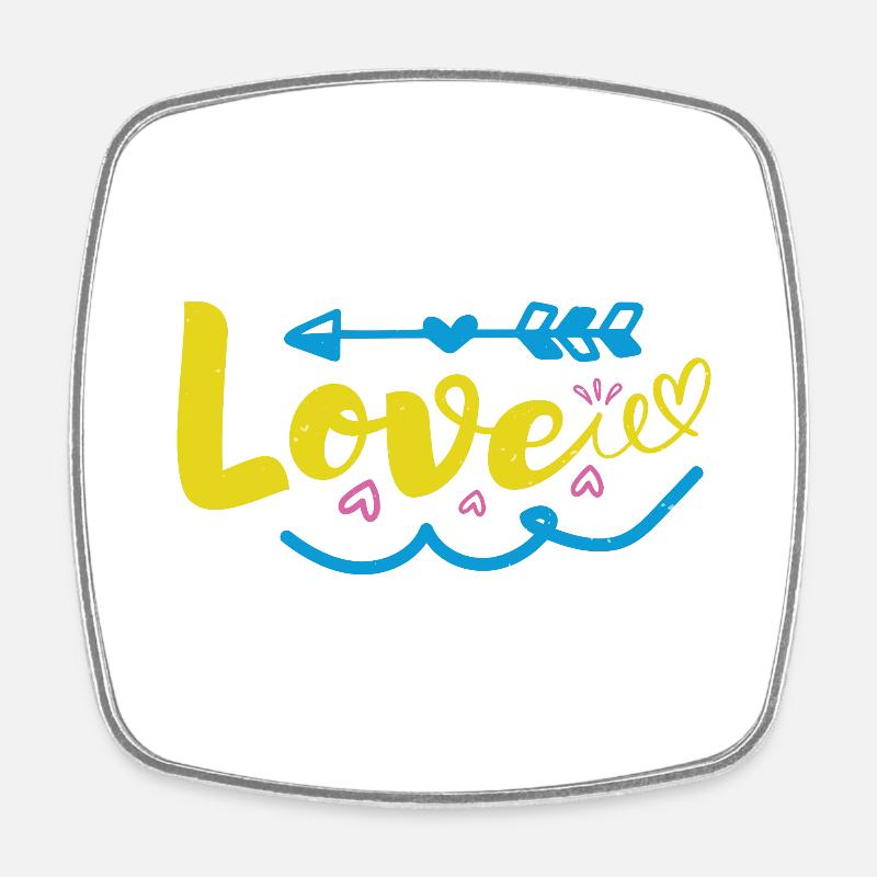 LOVE Funny, - Square fridge magnet - white