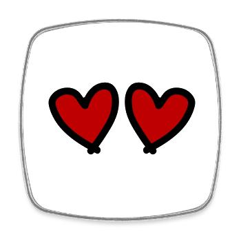 Hearts Love Symbol in Love - Square fridge magnet - white - Front