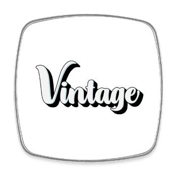 VINTAGE T-shirt - Viereckiger Kühlschrankmagnet - Weiß - Vorne