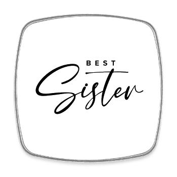Best sister - Square fridge magnet - white - Front