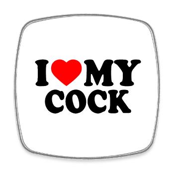 I love my cock - Square fridge magnet - white - Front