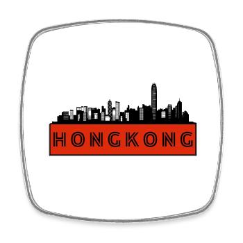 City of Hong Kong - China - Square fridge magnet - white - Front
