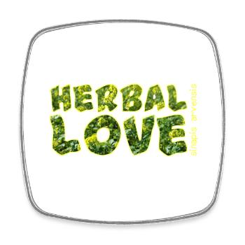 Herbal Love Mustard - Square fridge magnet - white - Front