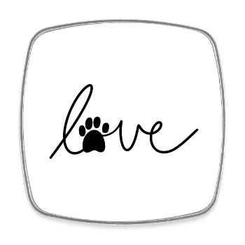 Hundebesitzer Liebe Schriftzug - Viereckiger Kühlschrankmagnet - Weiß - Vorne