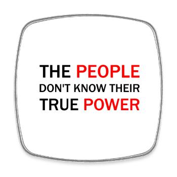 The people don’t know their true power - Viereckiger Kühlschrankmagnet - Weiß - Vorne
