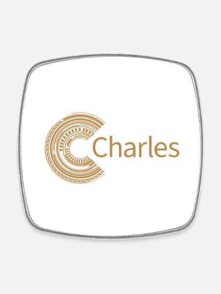 Für Charles - Viereckiger Kühlschrankmagnet - Weiß