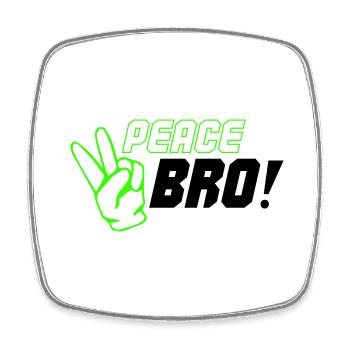 peace bro 02 - Viereckiger Kühlschrankmagnet - Weiß - Vorne