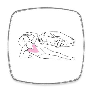 Trendy swimsuit - Square fridge magnet - white - Front