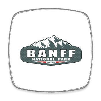 Parc national Banff - Magnet carré - blanc - Devant