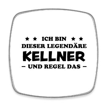 Kellner Lustige Spruch Service Restaurant Geschenk - Viereckiger Kühlschrankmagnet - Weiß - Vorne