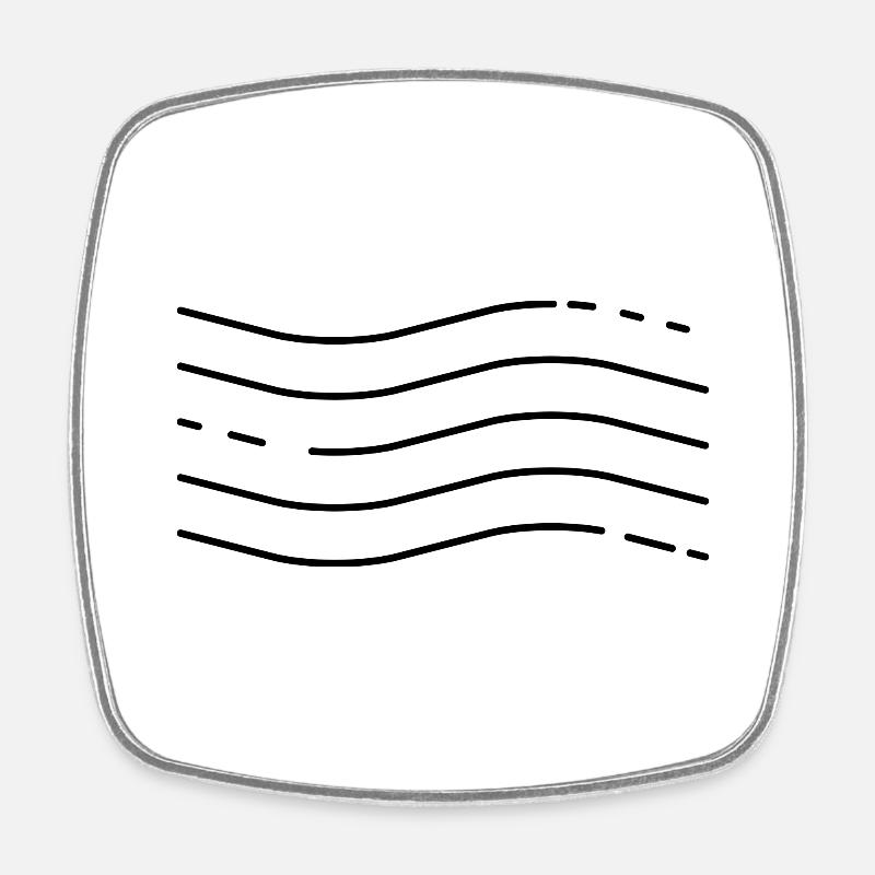 Waves - Viereckiger Kühlschrankmagnet - Weiß