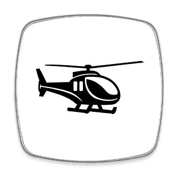 Helicopter - Square fridge magnet - white - Front
