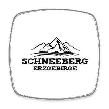 Schneeberg Erzgebirge - Viereckiger Kühlschrankmagnet - Weiß - Vorne