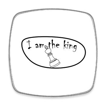 I am the king - Viereckiger Kühlschrankmagnet - Weiß - Vorne