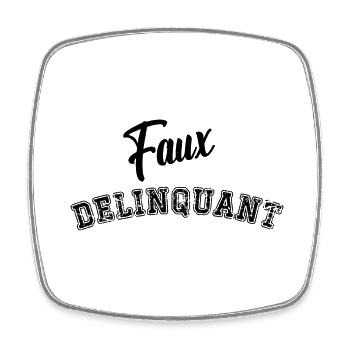 faux délinquant - Magnet carré - blanc - Devant