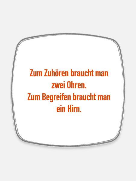 Ohren und Hirn - Viereckiger Kühlschrankmagnet - Weiß