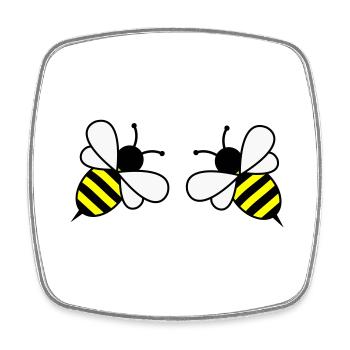bees - Viereckiger Kühlschrankmagnet - Weiß - Vorne