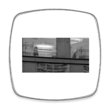 Caché derrière une vitre - Magnet carré - blanc - Devant