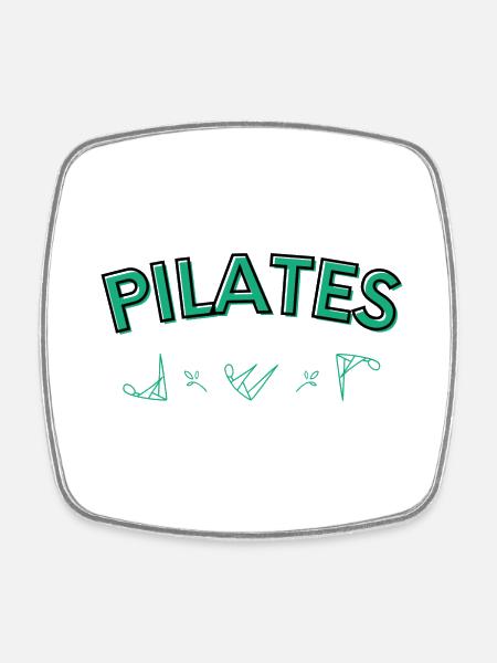 Pilates Verschiedene Positionen - Viereckiger Kühlschrankmagnet - Weiß