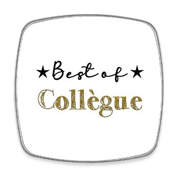 COLLEGUE. TRAVAIL. RETRAITE. MANAGER. CHEF. PATRON - Magnet carré - blanc - Devant