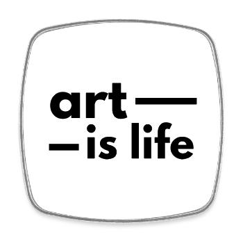 Kunst ist Leben - Art is life - Square fridge magnet - white - Front