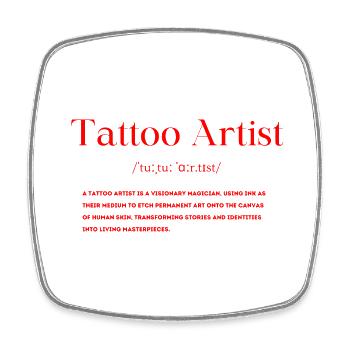 Définition du tatoueur - Magnet carré - blanc - Devant