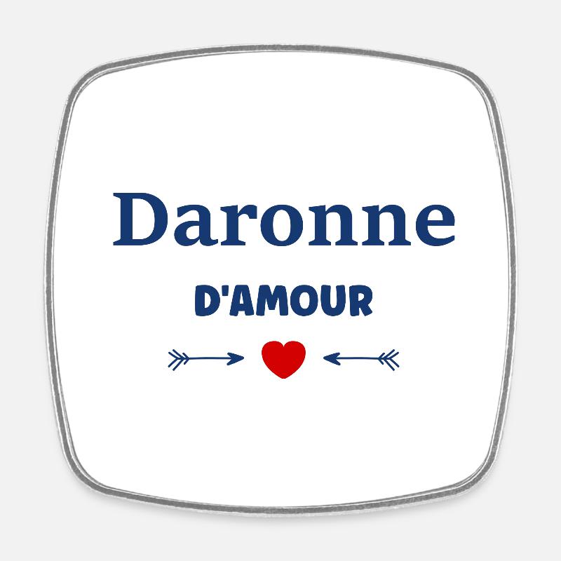 Daronne - Magnet carré - blanc