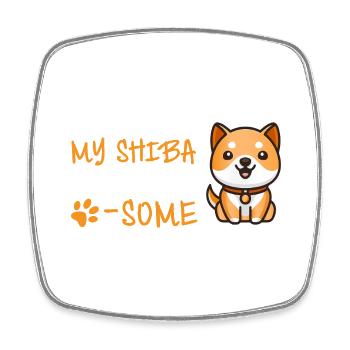 Süßes LIFE'S RUFF BUT MY SHIBA MAKES IT PAW SOME - Square fridge magnet - white - Front