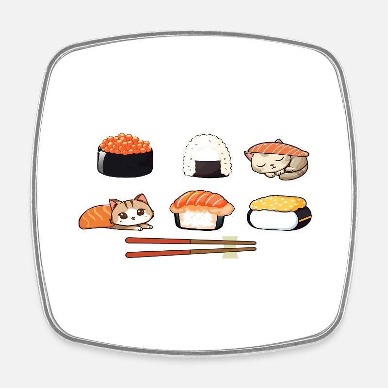 Sushi - Viereckiger Kühlschrankmagnet - Weiß