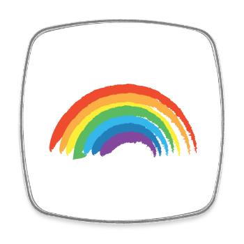 Gay Pride Parade LGBTQ+ Rainbow Flag Body Positive - Viereckiger Kühlschrankmagnet - Weiß - Vorne