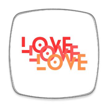 love - Viereckiger Kühlschrankmagnet - Weiß - Vorne