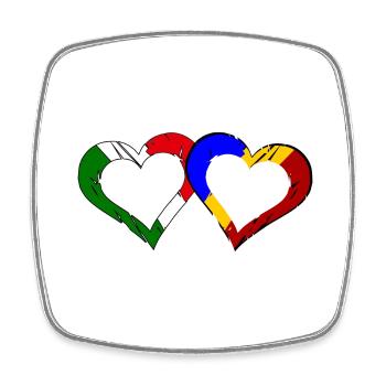Italienisch rumänische Liebe - Viereckiger Kühlschrankmagnet - Weiß - Vorne