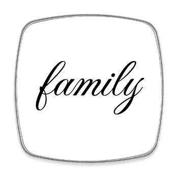 Family connects: Des graphismes élégants pour l’ensemble - Magnet carré - blanc - Devant