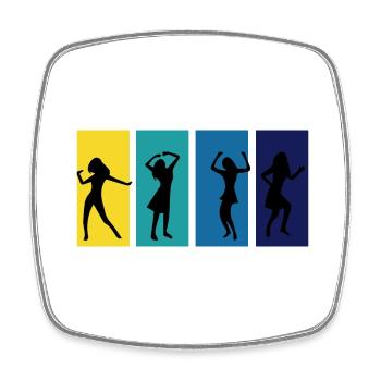 Dancing Dance Music - Viereckiger Kühlschrankmagnet - Weiß - Vorne
