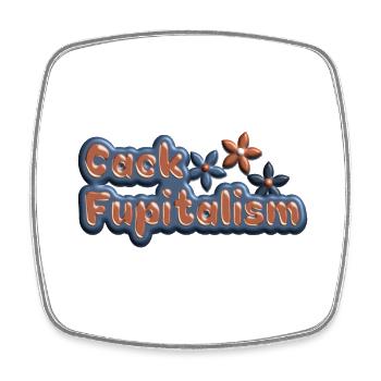 Cack Fupitalism - Square fridge magnet - white - Front