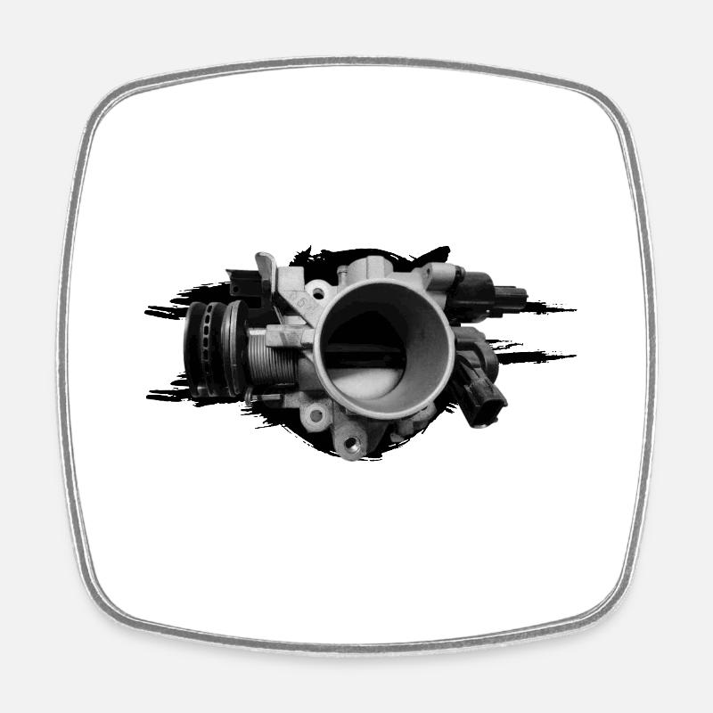 Dark throttle body - Square fridge magnet - white