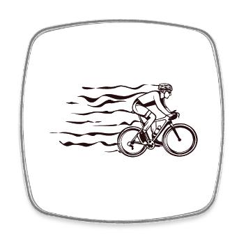 Triathlon Swim Bike Run Marathon - Viereckiger Kühlschrankmagnet - Weiß - Vorne
