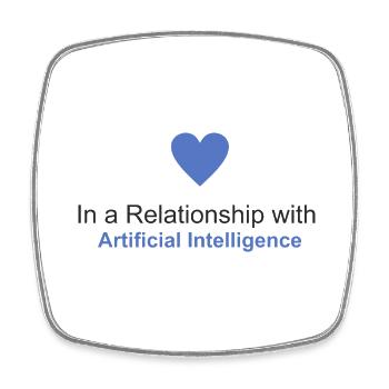 In a relationship with Artificial Intelligence - Square fridge magnet - white - Front