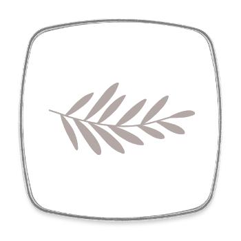 Blatt - Viereckiger Kühlschrankmagnet - Weiß - Vorne